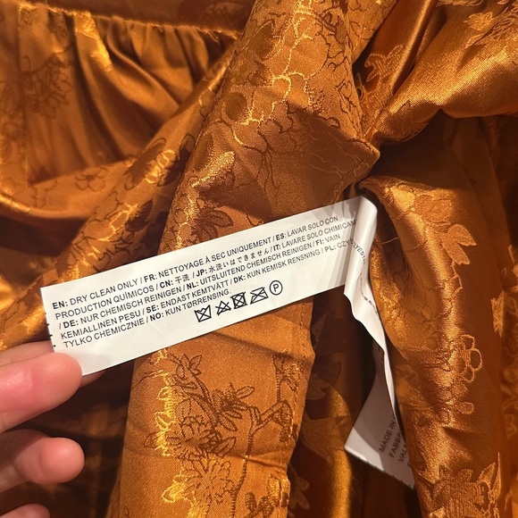 J.O.A. Rust Floral Skirt pleated xs boho fall classy - Picture 6 of 11